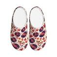 thumbnail image 1 of Disketp rock Skull record heart Women's Men's Slippers Plush Slip-On House Slipper for Winter Indoor Soft Cushion Non-slip Fluffy Slides Slippers-35/36, 1 of 7