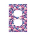 thumbnail image 1 of Disketp white Skull blue flower Decorative Light Switch or Outlet Wall Plate with Safety Cover-Style S, 1 of 6