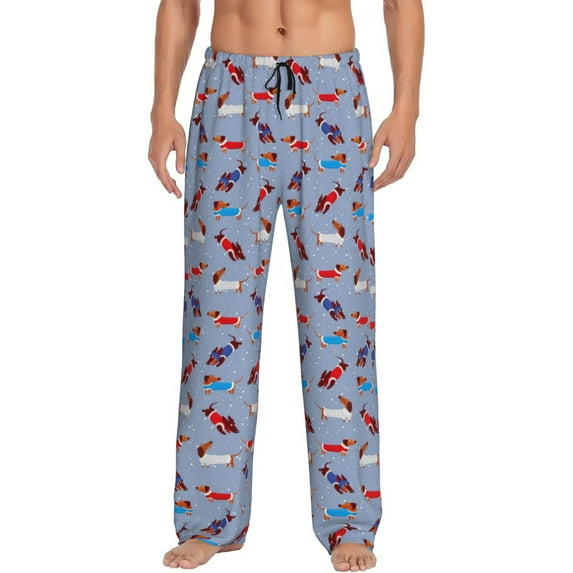 Disketp winter Dachshund Men's Pajama Pants - Ultra Soft Fleece Sleep and Lounge Pants (Size: S-XXL)-XX-Large