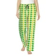 thumbnail image 1 of Disketp yellow and green houndstooth Pajamas Pants for Women, Lounge for Women,Women’s Pajama Lounge Pants-Large, 1 of 6