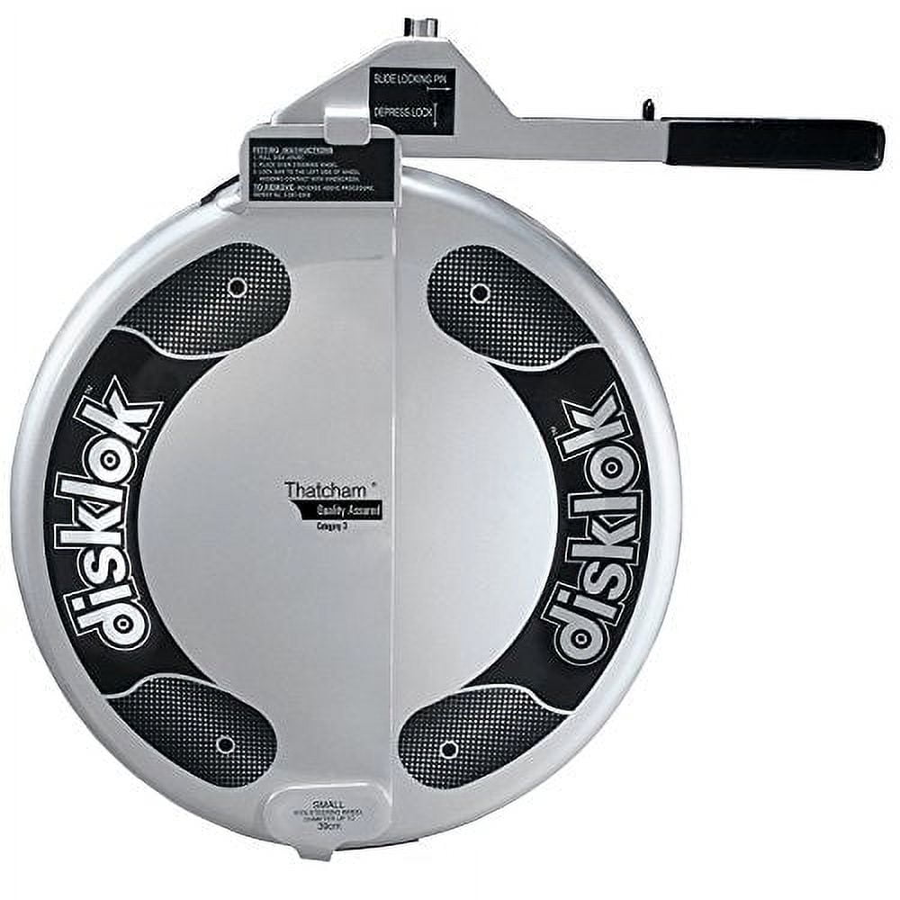 Disklok Steering Wheel Lock, Silver, Anti-Theft Security Device