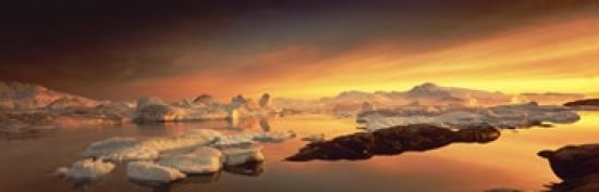 Disko Bay Greenland Canvas Art - Panoramic Images (36 x 12)