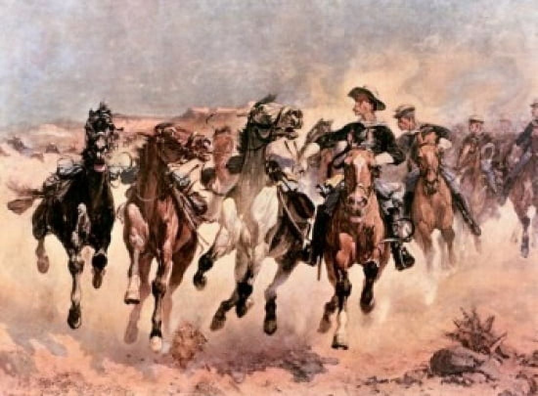 Dismounted The 4th Troopers Moving Frederic Remington (1861-1909 American) Canvas Art - Frederic Remington (24 x 36)