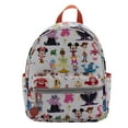 thumbnail image 1 of Disney 10.5" Multi Character Allover Print & Molded Metal Logo Charm Faux Leather Mini Backpack, Multicolor, 1 of 6