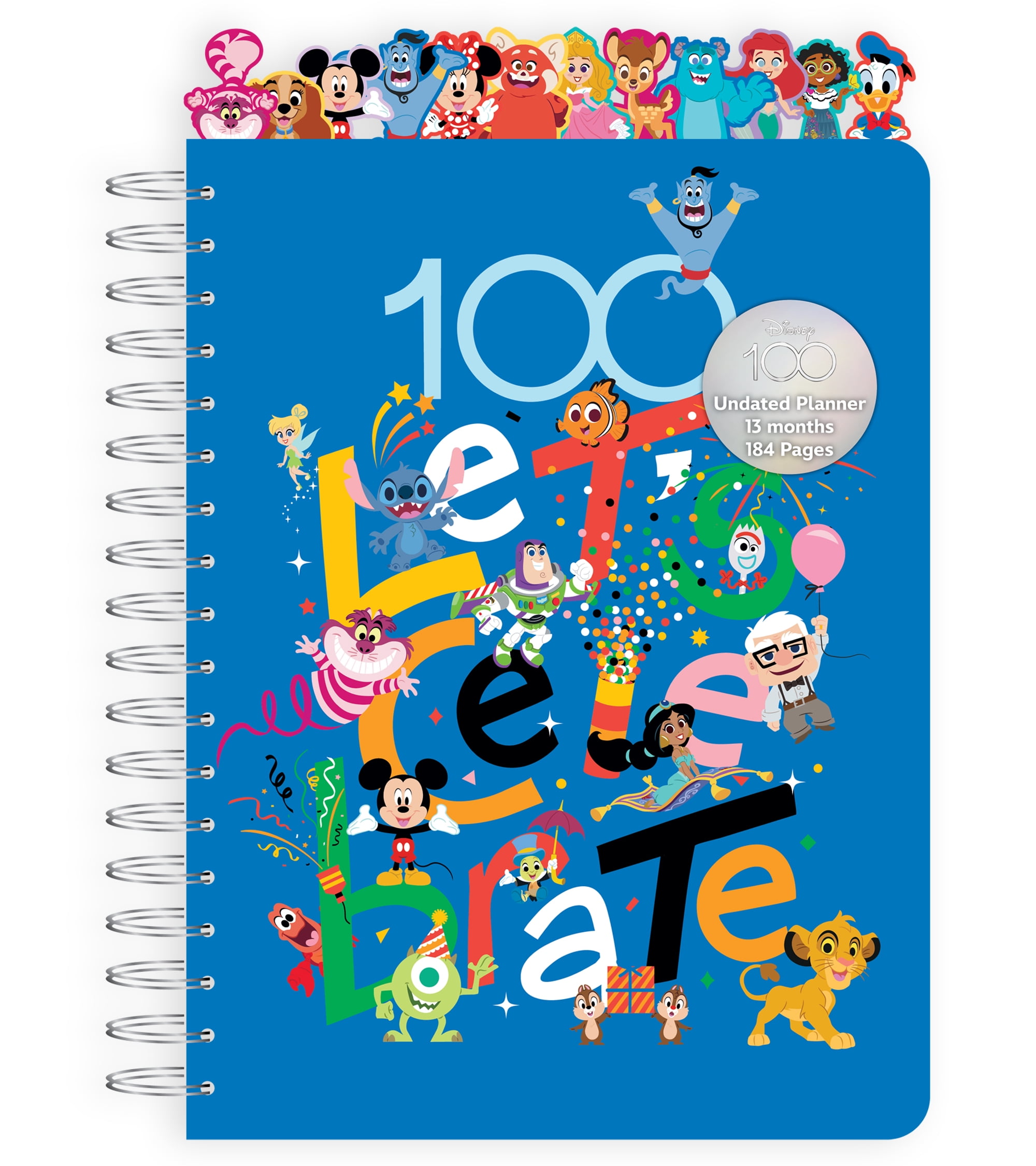 Disney 100 13-Month Undated Planner with Tabs, 184 Pages