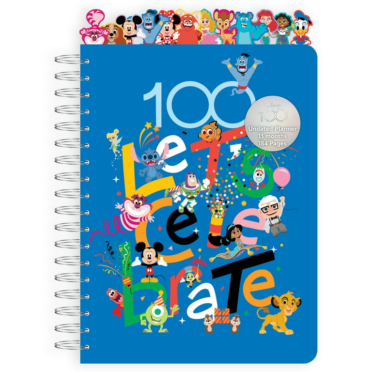 Disney 100 13-Month Undated Planner with Tabs, 184 Pages