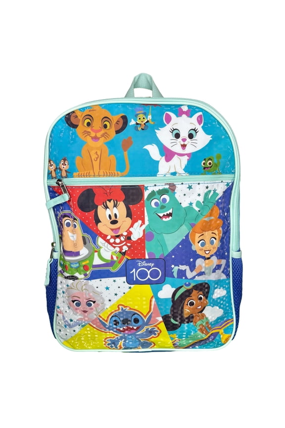 100 16" Blue School Backpack with Front and Side Pockets