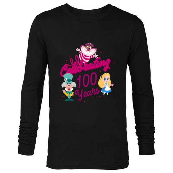 Disney 100 Alice in Wonderland Celebrating 100 Years D100 - Long Sleeve T-Shirt for Men - Customized-Black