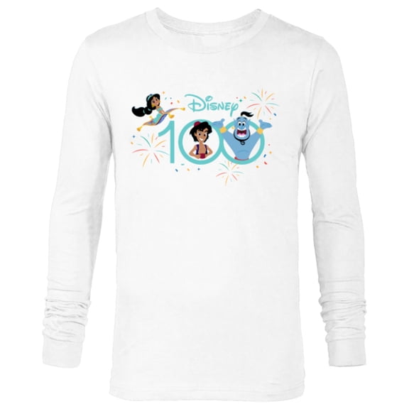 Disney 100 Anniversary Aladdin Jasmine Genie D100 - Long Sleeve T-Shirt for Men - Customized-White