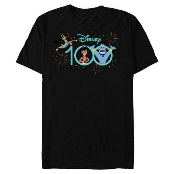 Disney 100 Anniversary Aladdin Jasmine Genie D100 - Short Sleeve Blended T-Shirt for Adults - Customized-Black