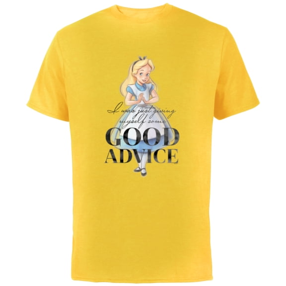 Disney 100 Anniversary Alice in Wonderland D100 Quote - Short Sleeve Cotton T-Shirt for Adults - Customized-Yellow
