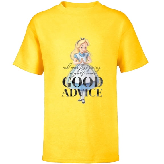 Disney 100 Anniversary Alice in Wonderland D100 Quote - Short Sleeve T-Shirt for Kids - Customized-Yellow