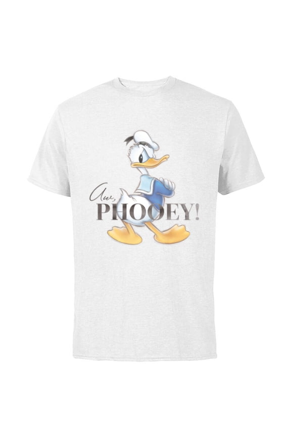 Disney 100 Anniversary Donald Duck D100 Quote Aw Phooey - Short Sleeve Cotton T-Shirt for Adults - Customized-White
