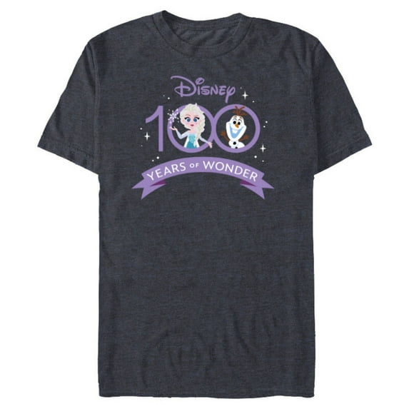 Disney 100 Anniversary Frozen Elsa and Olaf Wonder D100 - Short Sleeve Blended T-Shirt for Adults - Customized-Navy Heather
