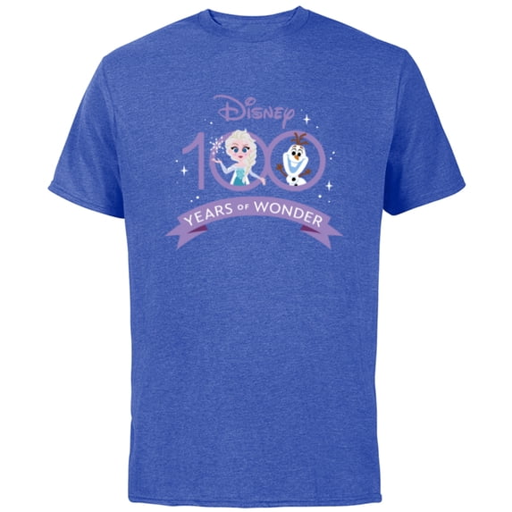 Disney 100 Anniversary Frozen Elsa and Olaf Wonder D100 - Short Sleeve Cotton T-Shirt for Adults - Customized-Royal Heather