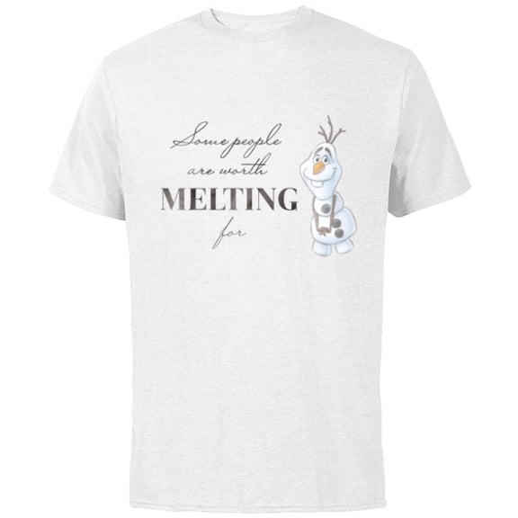 Disney 100 Anniversary Frozen Olaf D100 Quote Sweet - Short Sleeve Cotton T-Shirt for Adults - Customized-White