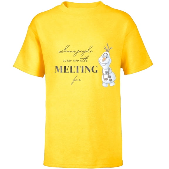 Disney 100 Anniversary Frozen Olaf D100 Quote Sweet - Short Sleeve T-Shirt for Kids - Customized-Yellow