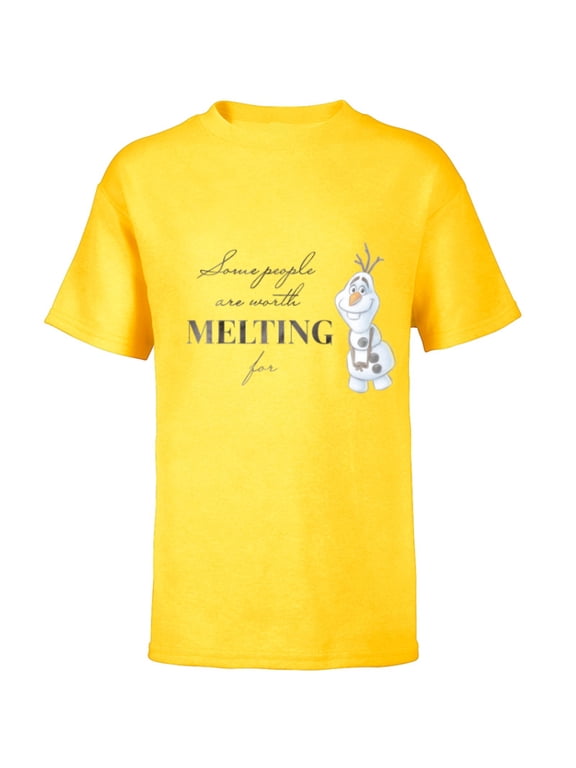 Disney 100 Anniversary Frozen Olaf D100 Quote Sweet - Short Sleeve T-Shirt for Kids - Customized-Yellow