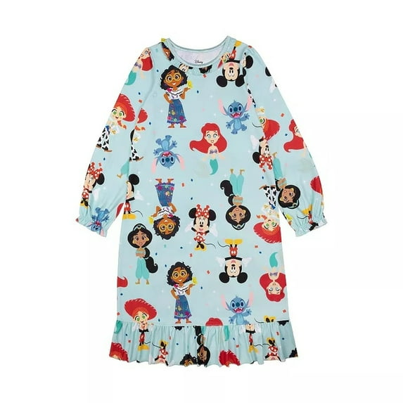Disney 100 Anniversary Girl's Character Print Flannel Nightgown, Gown, Size 4