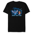 thumbnail image 1 of Disney 100 Anniversary Lilo & Stitch Join the Fun D100 Cute - Short Sleeve Blended T-Shirt for Adults - Customized-Black, 1 of 5
