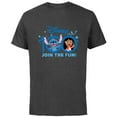 thumbnail image 1 of Disney 100 Anniversary Lilo & Stitch Join the Fun D100 Cute - Short Sleeve Cotton T-Shirt for Adults - Customized-Charcoal, 1 of 5