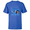 thumbnail image 1 of Disney 100 Anniversary Lilo & Stitch Join the Fun D100 Cute - Short Sleeve T-Shirt for Kids - Customized-Royal, 1 of 5