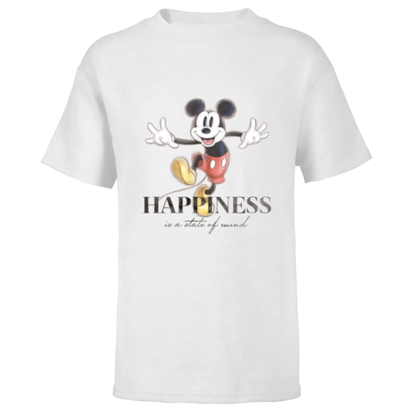 Disney 100 Anniversary Mickey Mouse D100 Quote Happiness - Short Sleeve T-Shirt for Kids - Customized-White