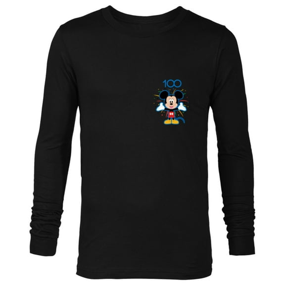 Disney 100 Anniversary Mickey Mouse Fireworks Burst D100 - Long Sleeve T-Shirt for Men - Customized-Black