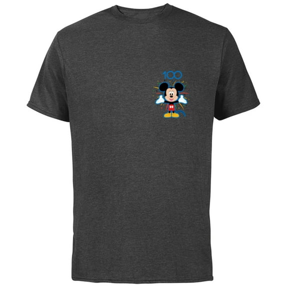 Disney 100 Anniversary Mickey Mouse Fireworks Burst D100 - Short Sleeve Cotton T-Shirt for Adults - Customized-Charcoal
