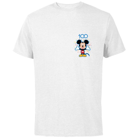 Disney 100 Anniversary Mickey Mouse Fireworks Burst D100 - Short Sleeve Cotton T-Shirt for Adults - Customized-White