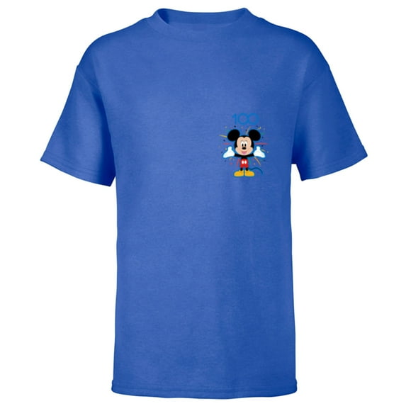 Disney 100 Anniversary Mickey Mouse Fireworks Burst D100 - Short Sleeve T-Shirt for Kids - Customized-Royal