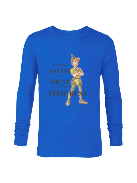 Disney 100 Anniversary Peter Pan D100 Quote Pixie Dust - Long Sleeve T-Shirt for Men - Customized-Navy