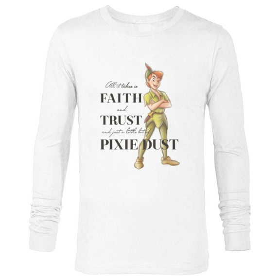 Disney 100 Anniversary Peter Pan D100 Quote Pixie Dust - Long Sleeve T-Shirt for Men - Customized-White