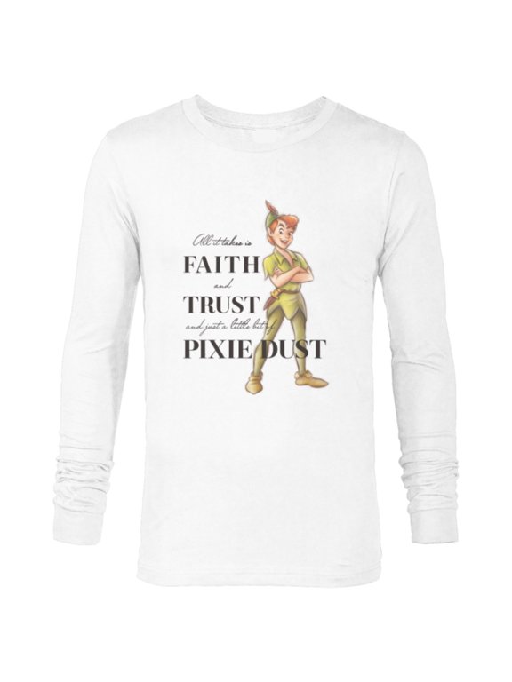 Disney 100 Anniversary Peter Pan D100 Quote Pixie Dust - Long Sleeve T-Shirt for Men - Customized-White