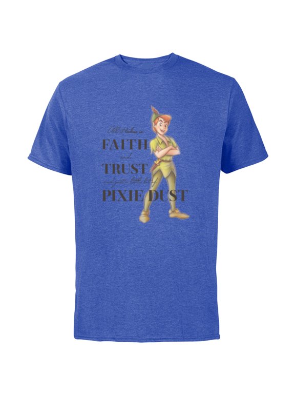Disney 100 Anniversary Peter Pan D100 Quote Pixie Dust - Short Sleeve Cotton T-Shirt for Adults - Customized-Royal Heather