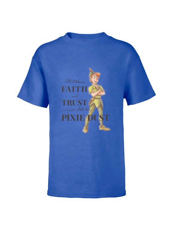 Disney 100 Anniversary Peter Pan D100 Quote Pixie Dust - Short Sleeve T-Shirt for Kids - Customized-Royal