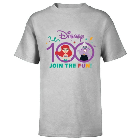 Disney 100 Anniversary The Little Mermaid Join the Fun D100 - Short Sleeve T-Shirt for Kids - Customized-Athletic Heather