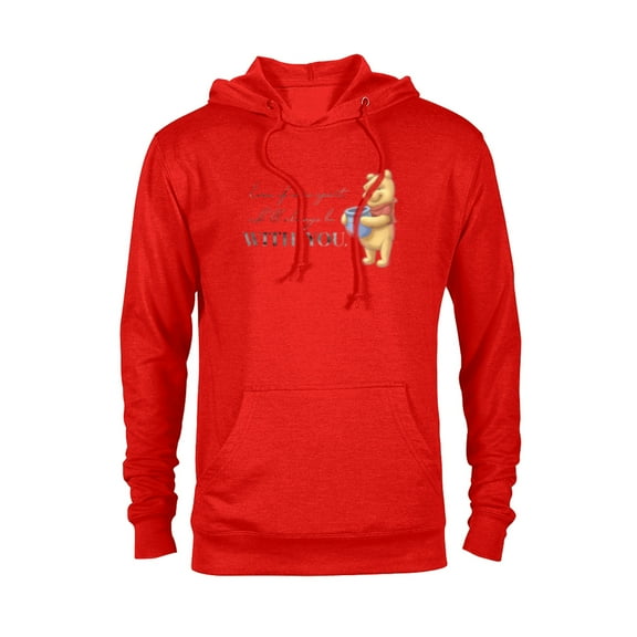 Disney 100 Anniversary Winnie the Pooh D100 Quote With You - Pullover Hoodie for Adults - Customized-Red