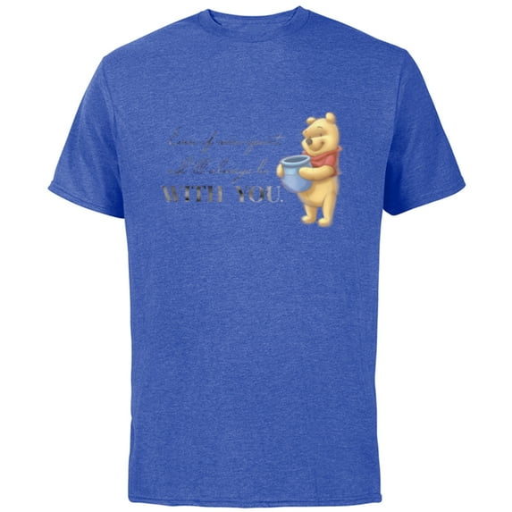 Disney 100 Anniversary Winnie the Pooh D100 Quote With You - Short Sleeve Cotton T-Shirt for Adults - Customized-Royal Heather