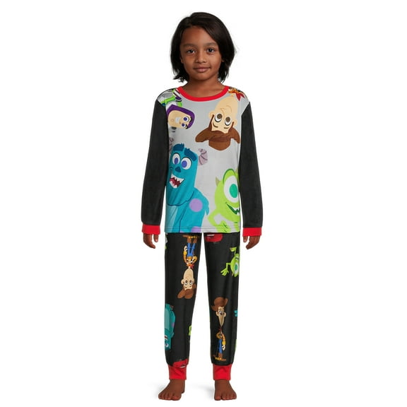 Disney 100 Boys Perfect Pixar Peeking Long Sleeve Top and Pants, 2-Piece Sleep Set, Sizes 4-12