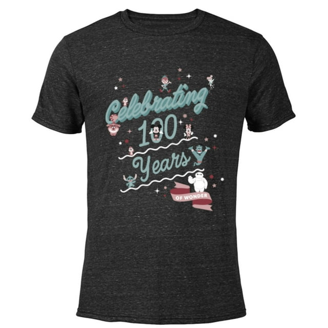 Disney 100 Celebrating 100 Years of Wonder Muted Cute D100 - Short Sleeve Blended T-Shirt for Adults - Customized-Black
