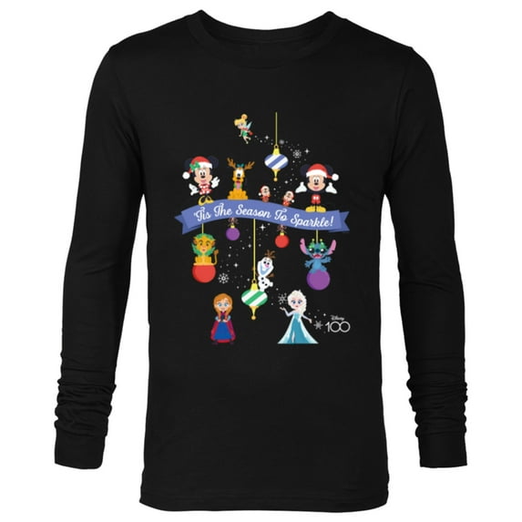 Disney 100 Christmas Holiday ‘Tis the Season to Sparkle! - Long Sleeve T-Shirt for Men - Customized-Black
