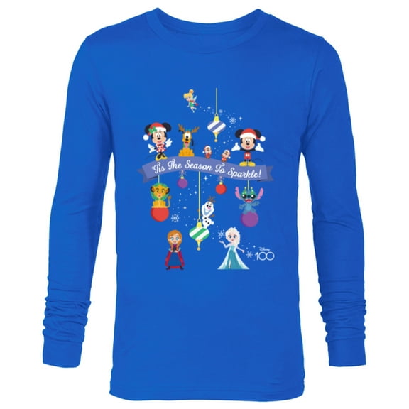 Disney 100 Christmas Holiday ‘Tis the Season to Sparkle! - Long Sleeve T-Shirt for Men - Customized-Navy