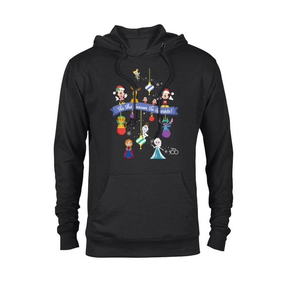 Disney 100 Christmas Holiday ‘Tis the Season to Sparkle! - Pullover Hoodie for Adults - Customized-Black