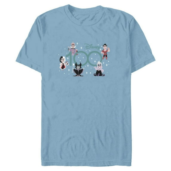 Disney 100 Disney Villains 100th Anniversary Muted Cute D100 - Short Sleeve Blended T-Shirt for Adults - Customized-Ocean Blue