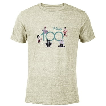 Disney 100 Disney Villains 100th Anniversary Muted Cute D100 - Short Sleeve Blended T-Shirt for Adults - Customized-Yellow