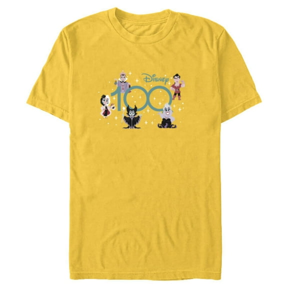 Disney 100 Disney Villains 100th Anniversary Muted Cute D100 - Short Sleeve Blended T-Shirt for Adults - Customized-Yellow