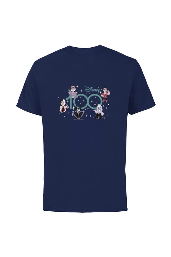 Disney 100 Disney Villains 100th Anniversary Muted Cute D100 - Short Sleeve Cotton T-Shirt for Adults - Customized-Navy