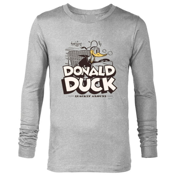 Disney 100 Donald Duck Quackin’ Around Retro Vintage D100 - Long Sleeve T-Shirt for Men - Customized-Athletic Heather