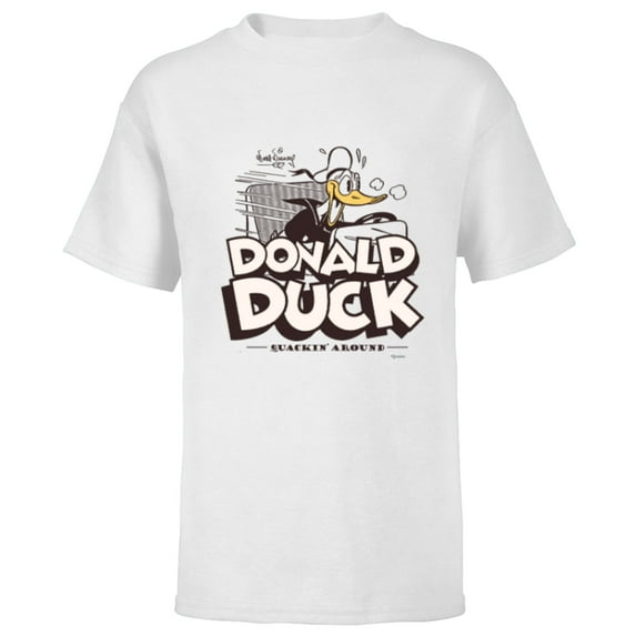 Disney 100 Donald Duck Quackin’ Around Retro Vintage D100 - Short Sleeve T-Shirt for Kids - Customized-White
